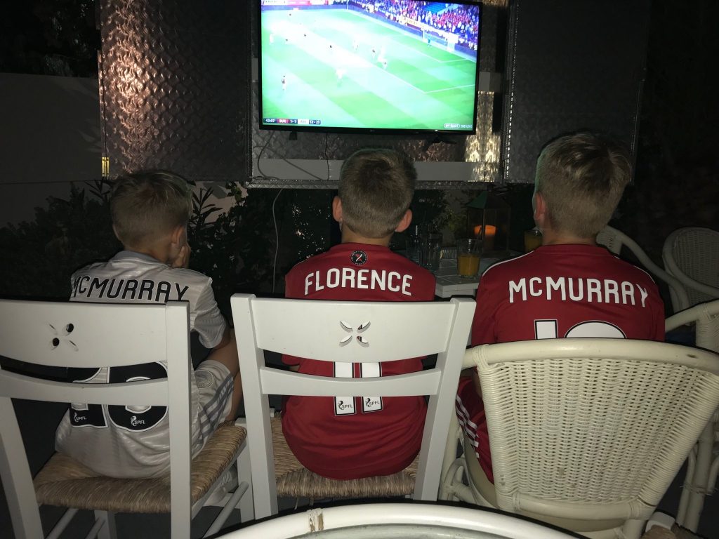 @jflorence23 - Boys watching dons in Kos, doing well so far #COYR