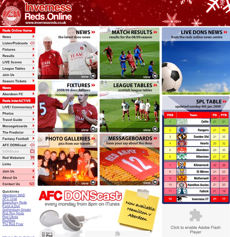 Inverness Reds Website